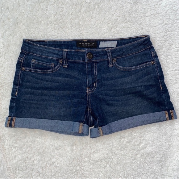 Aeropostale Midi Jean Shorts Size 2 - Picture 1 of 4